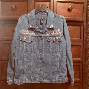 Denim & Co. Embellished BlueDenim Jacket, L